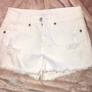 White jean shorts